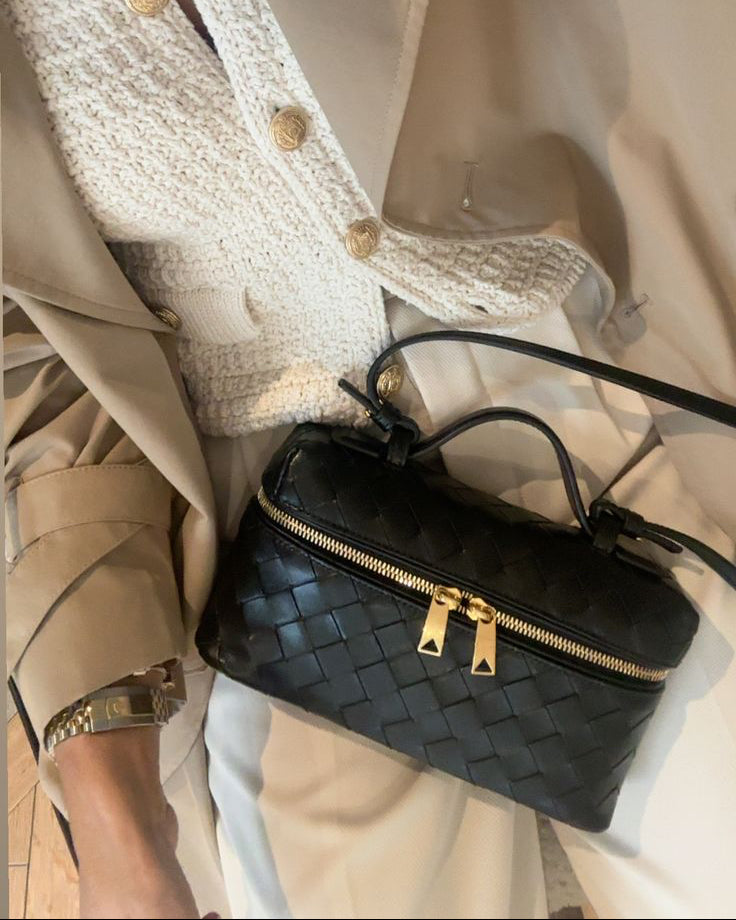 RUNA BAG - NEGRO  BRAIDED H/ DORADOS