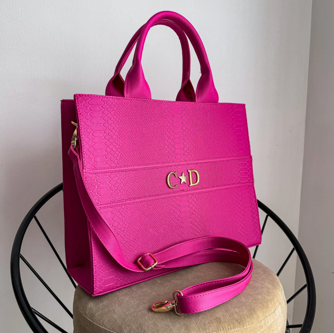 TOTE BAG CLÁSICA GRANDE - ROSA FUCSIA