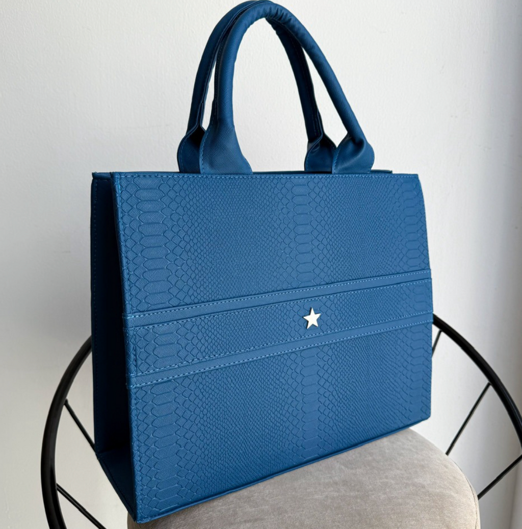TOTE BAG CLÁSICA GRANDE - AZUL PETROLEO