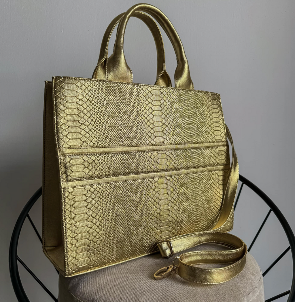 TOTE BAG CLÁSICA GRANDE - DORADO