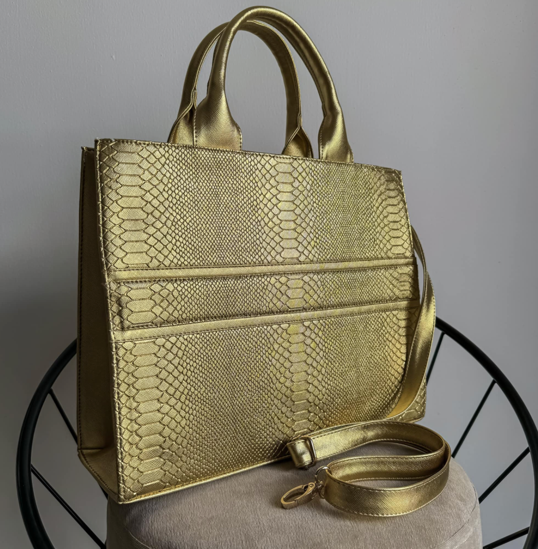 TOTE BAG CLÁSICA GRANDE - DORADO