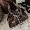 COCO 25 SMALL - CHOCOLATE - HERRAJE PLATA