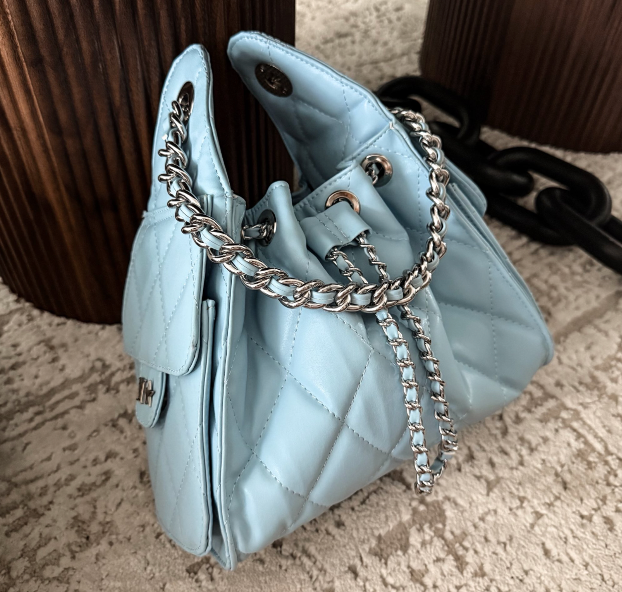 COCO 25 SMALL - AZUL ENSUEÑO - HERRAJE PLATA
