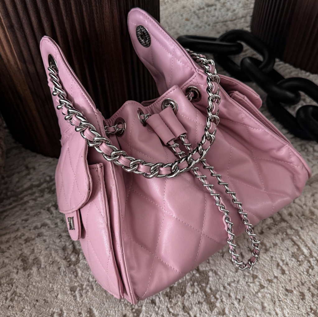 COCO 25 SMALL - ROSA - HERRAJE PLATA