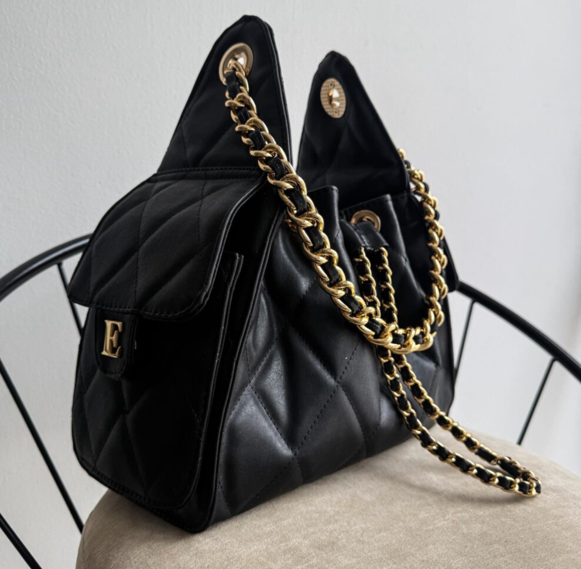 COCO 25 SMALL - NEGRO - HERRAJE ORO