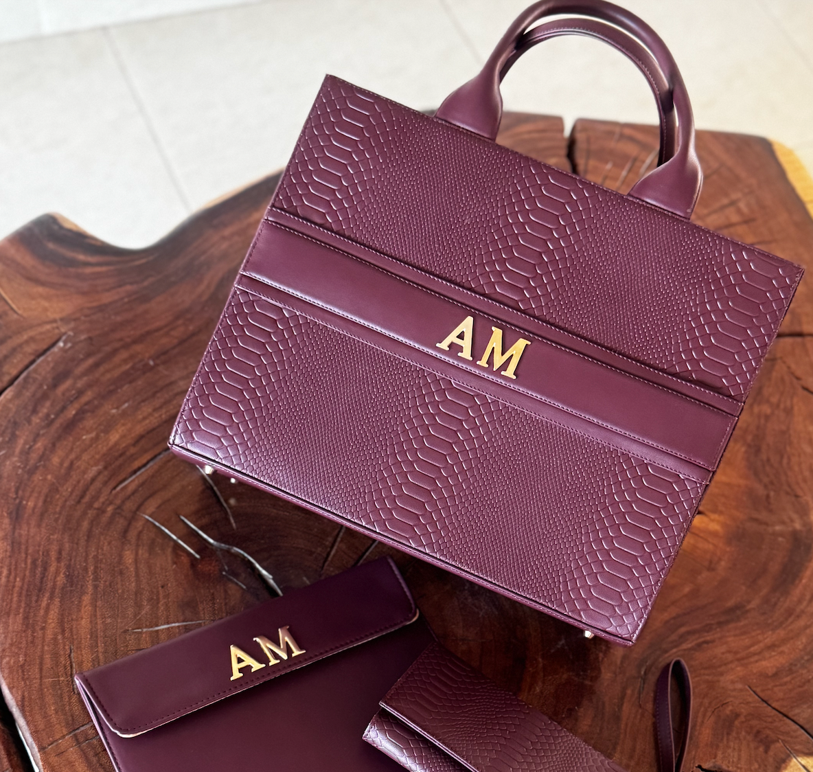 TOTE BAG PREMIUM GRANDE - BURGUNDY