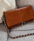 AMONET - CAMEL TEXTURA PITÓN  HERRAJES PLATEADOS