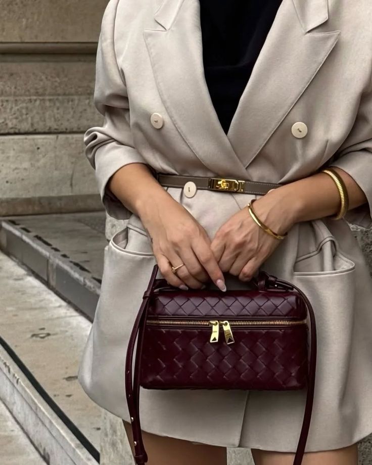 RUNA BAG - VINO  BRAIDED H/ DORADOS