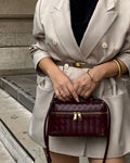 RUNA BAG - VINO  BRAIDED H/ DORADOS