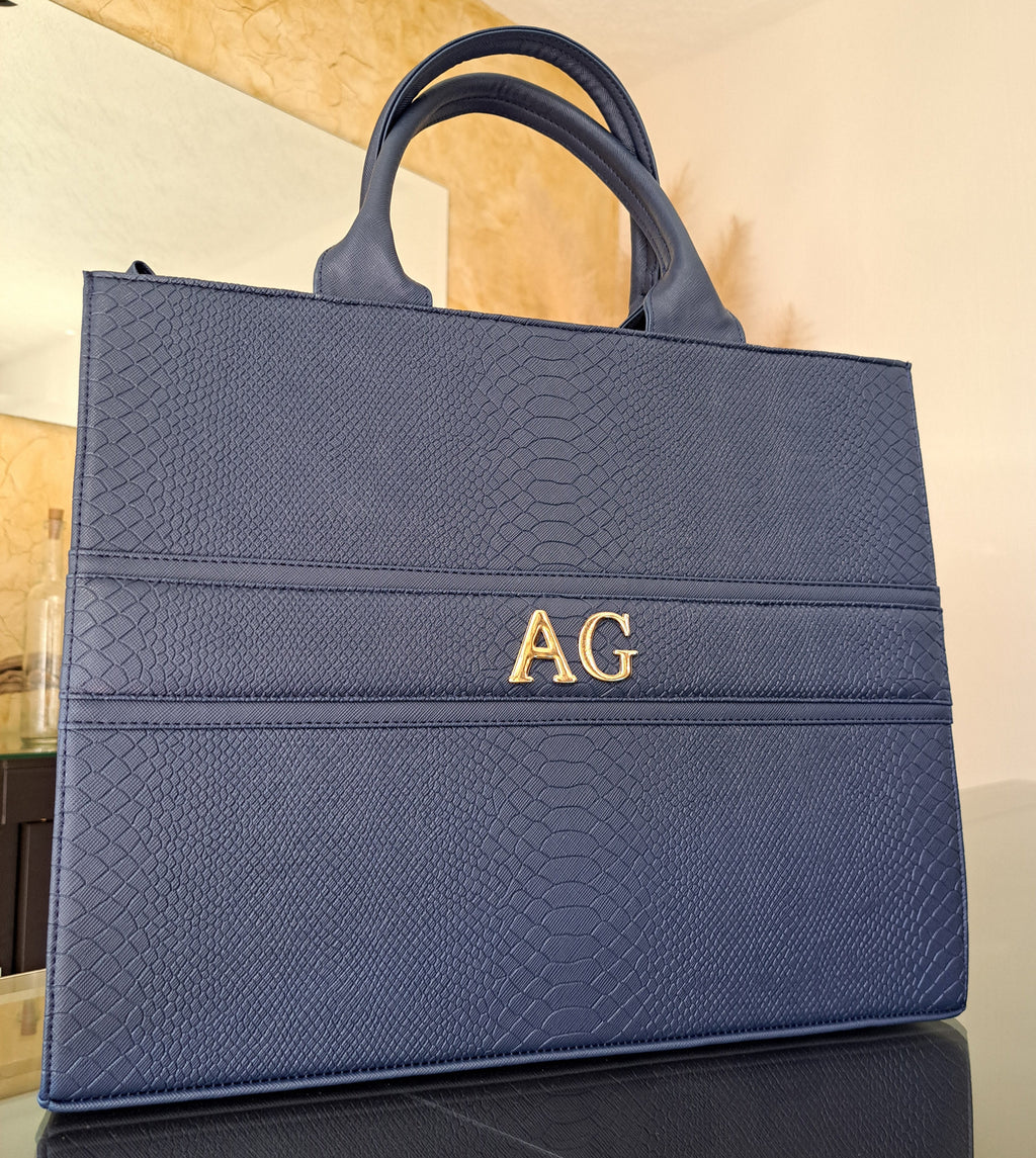 TOTE BAG CLÁSICA GRANDE - AZUL MARINO