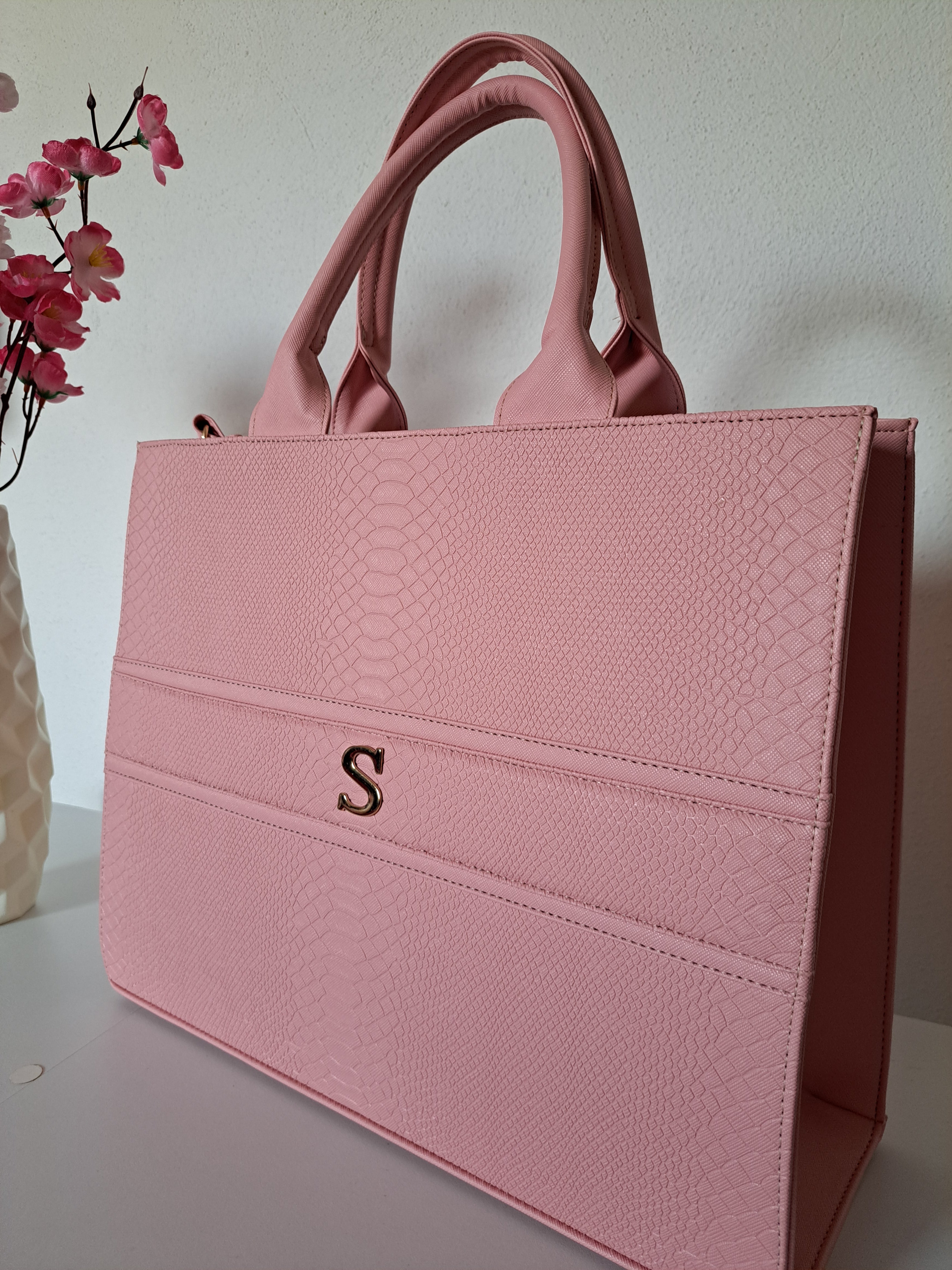 TOTE BAG CLÁSICA GRANDE - ROSA PARAÍSO