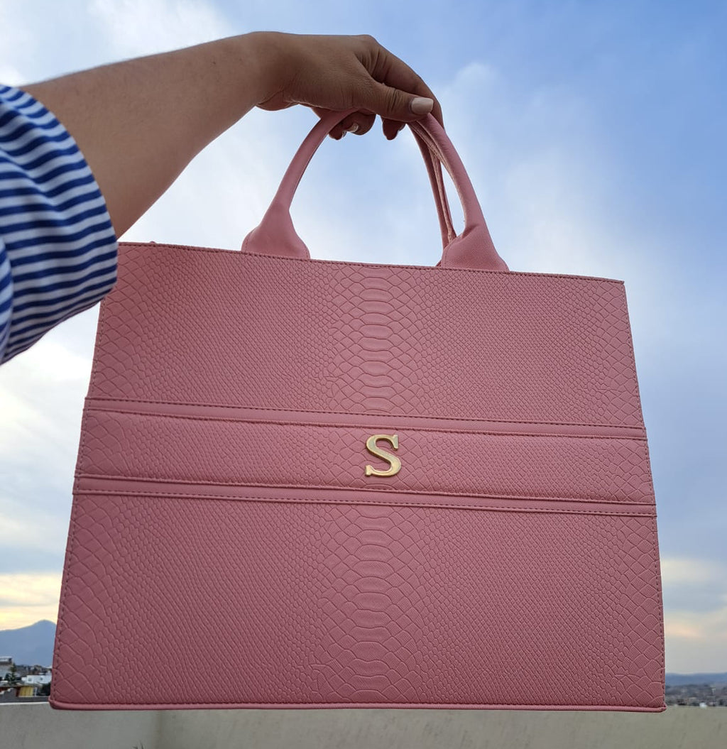 TOTE BAG CLÁSICA GRANDE - ROSA PARAÍSO