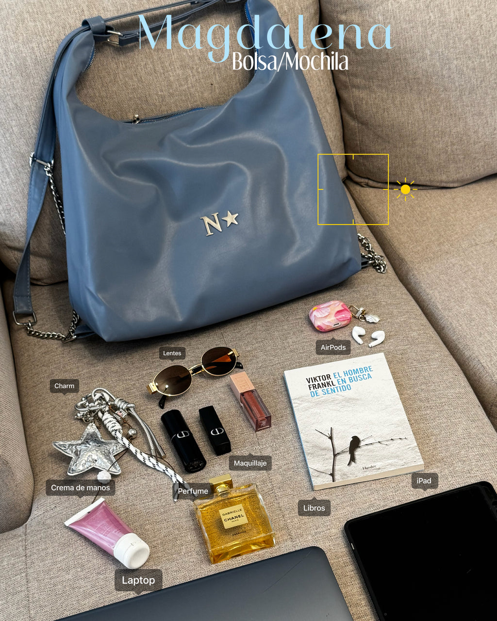 MAGDALENA (BOLSA/MOCHILA) - AZUL MEZCLILLA